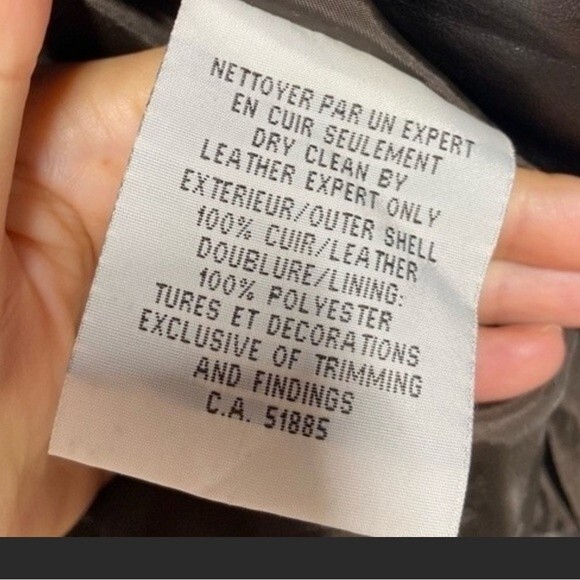 Bod Christensen Brown Leather Moto Jacket with Faux Fur Wide Collar M - Picture 7 of 13